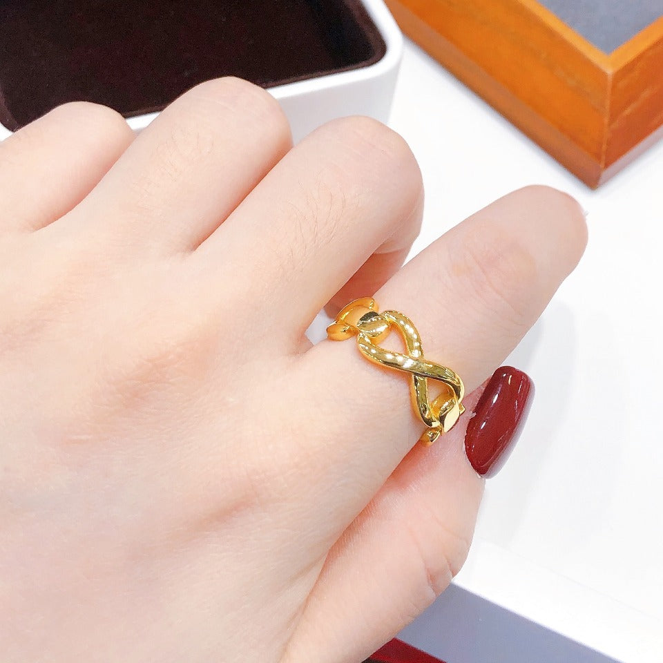 Environmental-Friendly Copper Real Gold Plating + Fashionable Simple Ring