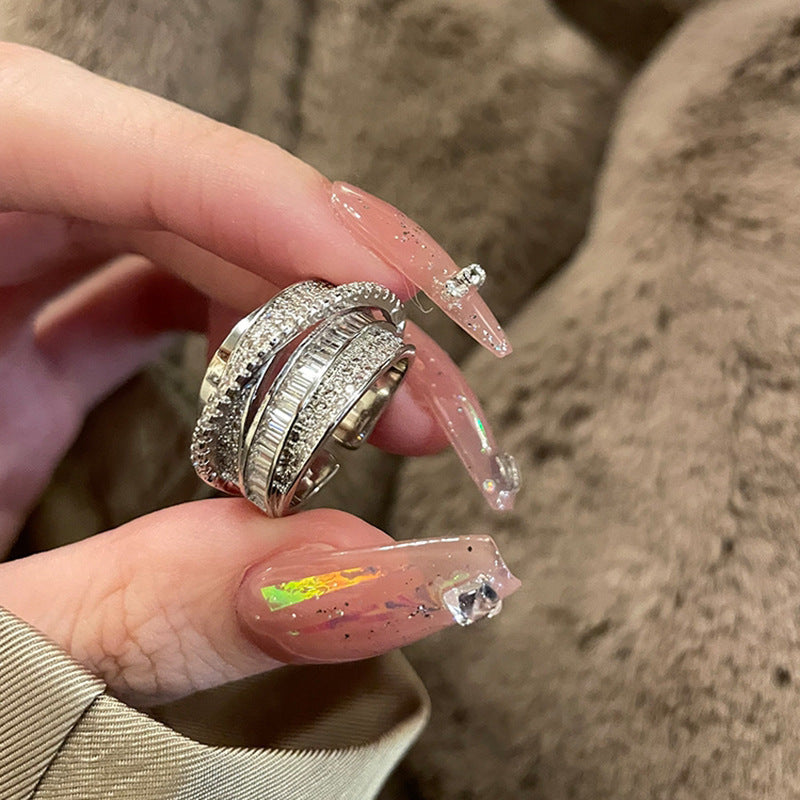 Gold-plated Zircon Adjustable Size Wrap Ring