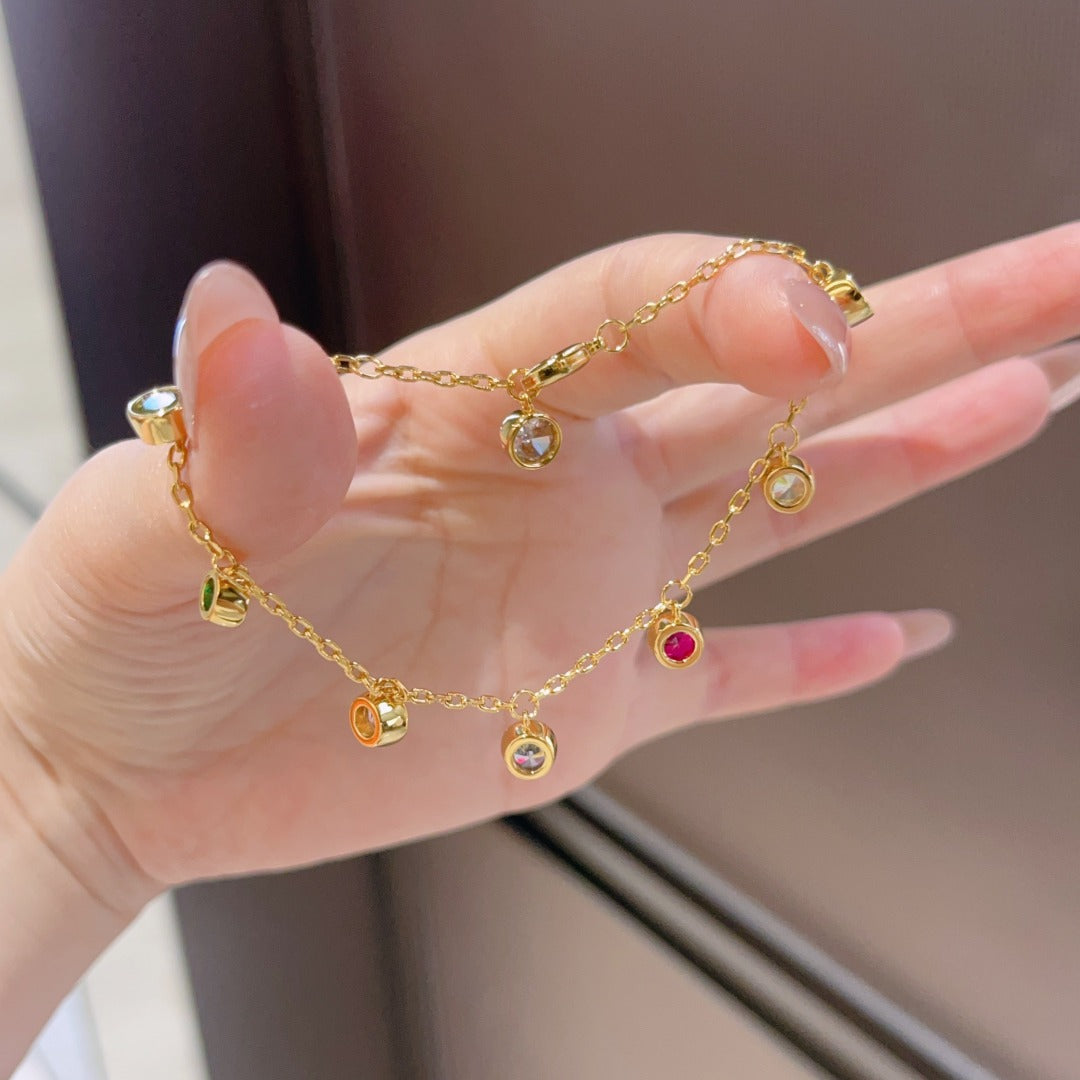 Real Gold Plating + Colorful Tassel Bracelet