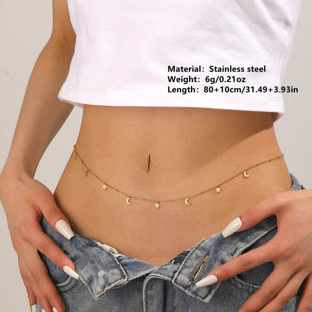 Simple Multiple Pendants Gold-Plated Pendant Waist Accessory