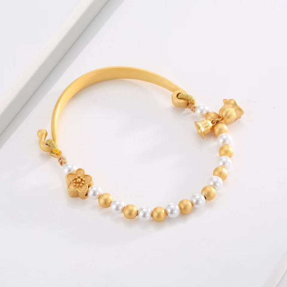 Environmental-Friendly Copper Real Gold Plating + Retro Style Bracelet