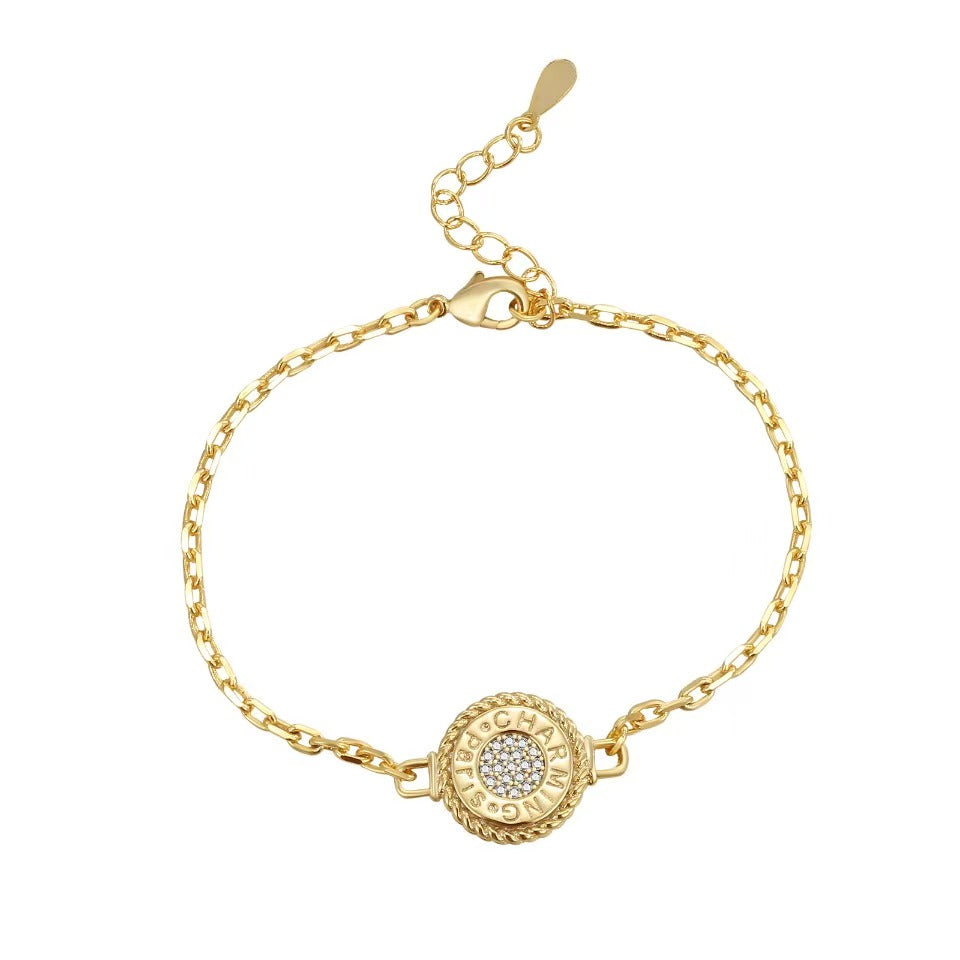    Minimalist High-End Round Pendant Bracelet Silver/Gold Two Colors Available Adjustable Chain