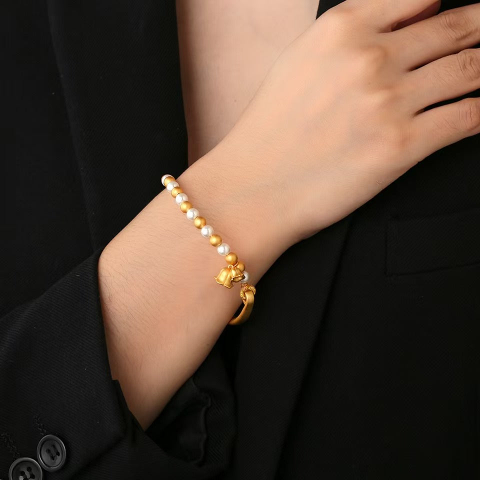 Environmental-Friendly Copper Real Gold Plating + Retro Style Bracelet