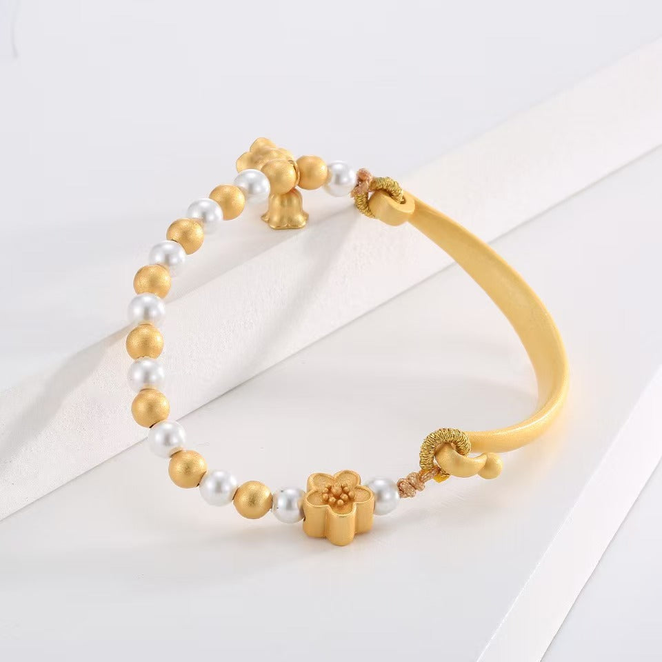 Environmental-Friendly Copper Real Gold Plating + Retro Style Bracelet