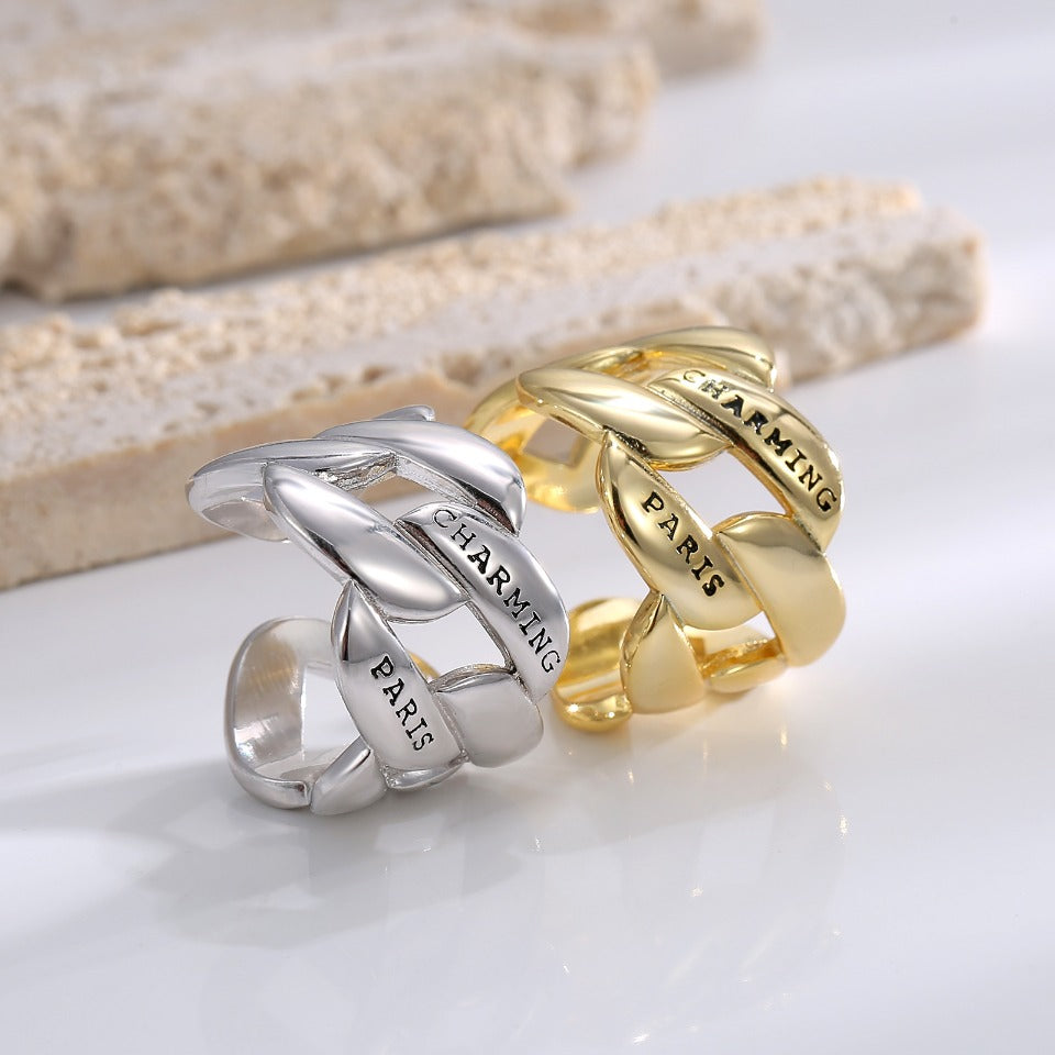 Real Gold Plating + Fashionable Simple Open Ring