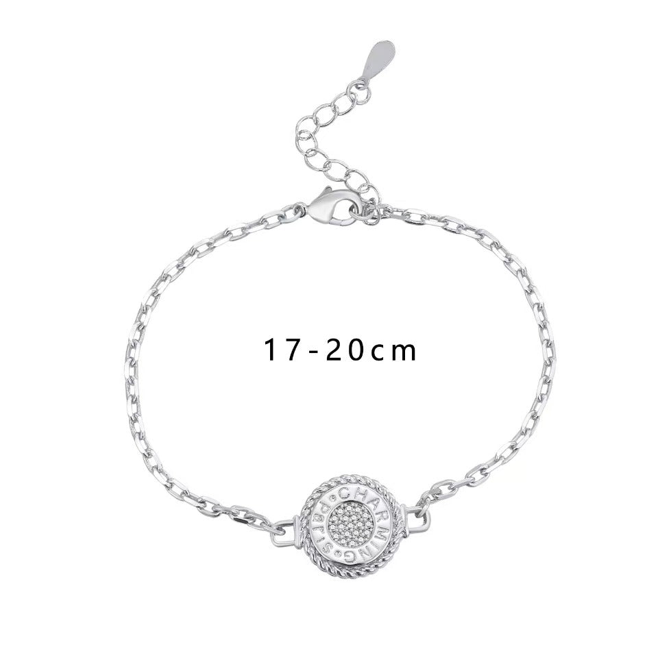    Minimalist High-End Round Pendant Bracelet Silver/Gold Two Colors Available Adjustable Chain