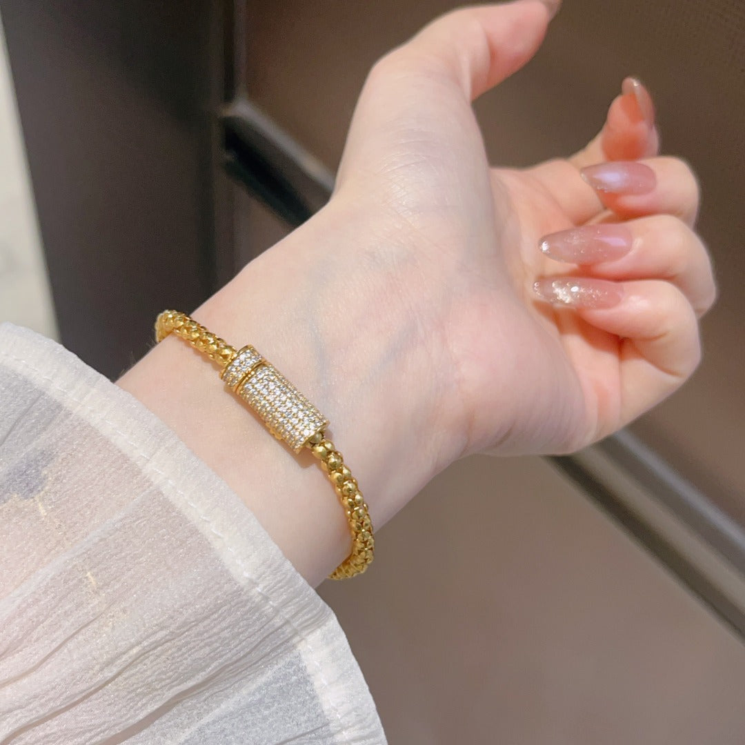 Real Gold Plating + Diamond Bracelet