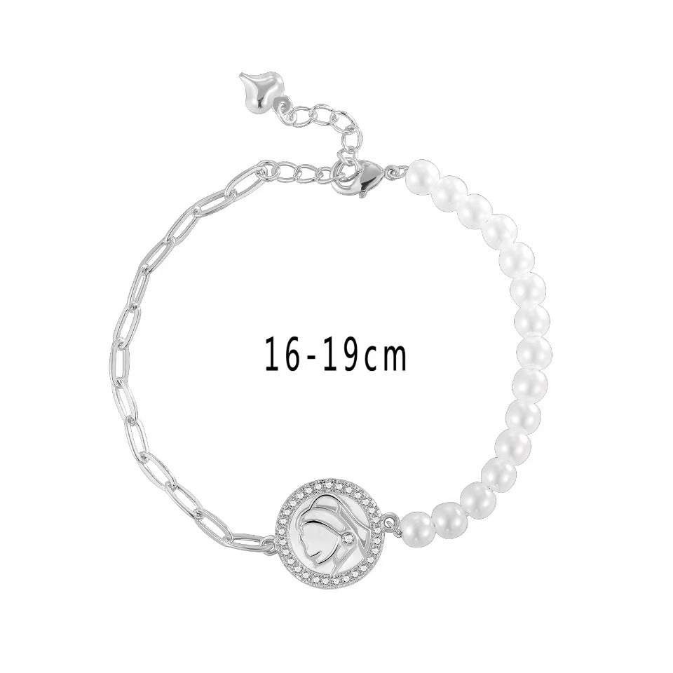 Environmental-Friendly Copper Real Gold Plating + Big Brand Style Pearl Bracelet