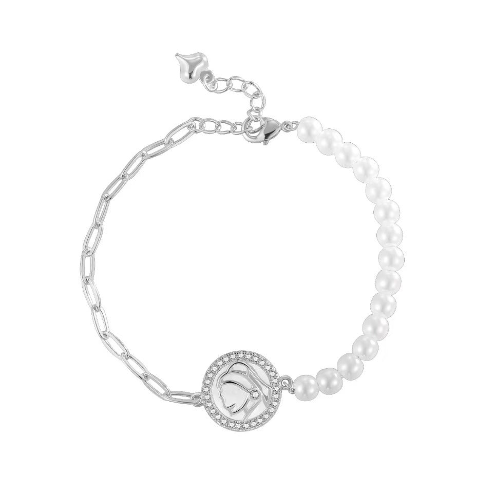 Environmental-Friendly Copper Real Gold Plating + Big Brand Style Pearl Bracelet