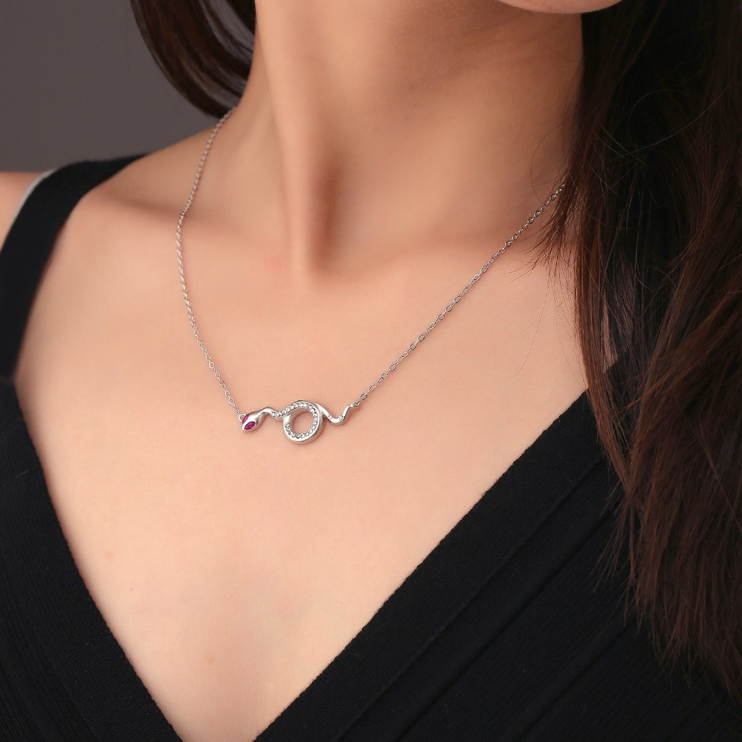 Real Gold Plating + Snake Necklace