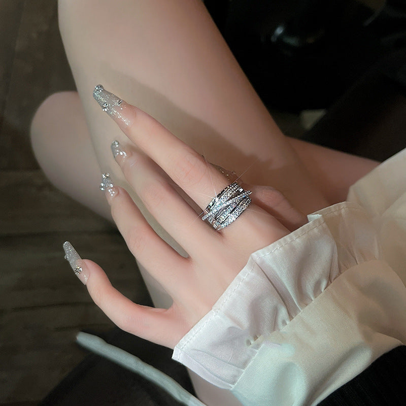 Gold-plated Zircon Adjustable Size Wrap Ring