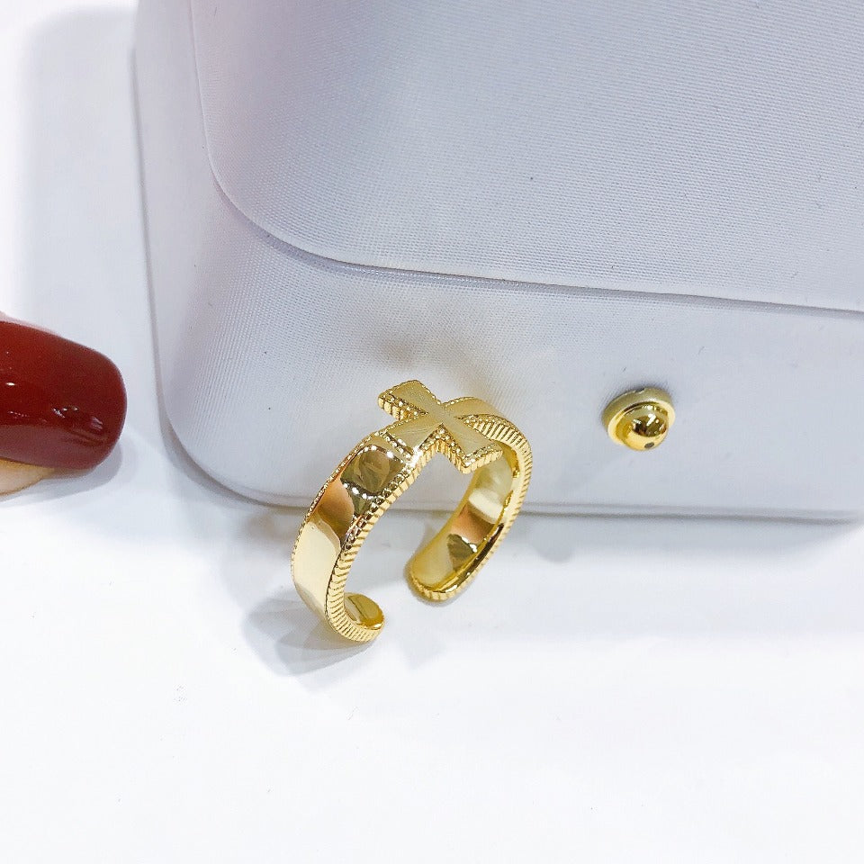 Real Gold Plating + Fashionable Simple Open Ring
