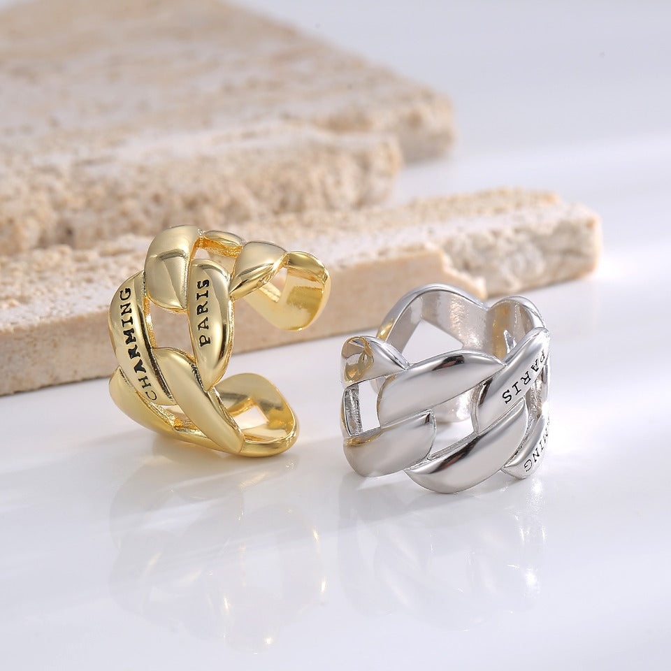 Real Gold Plating + Fashionable Simple Open Ring
