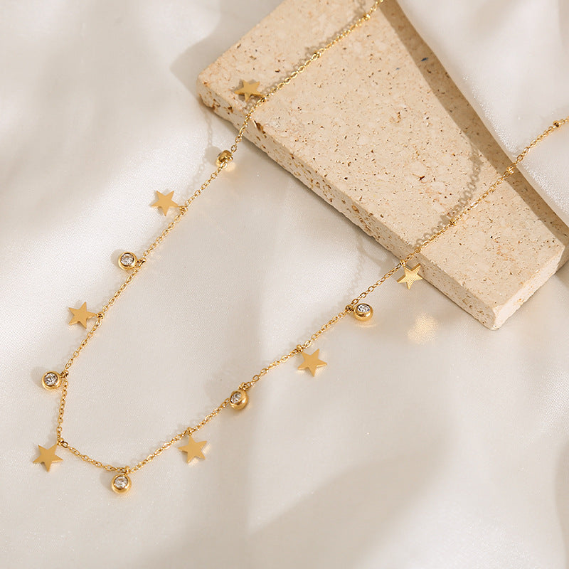 Star Bead Chain Pendant Waist Chain Gold-Plated Simple Star Waist Chain
