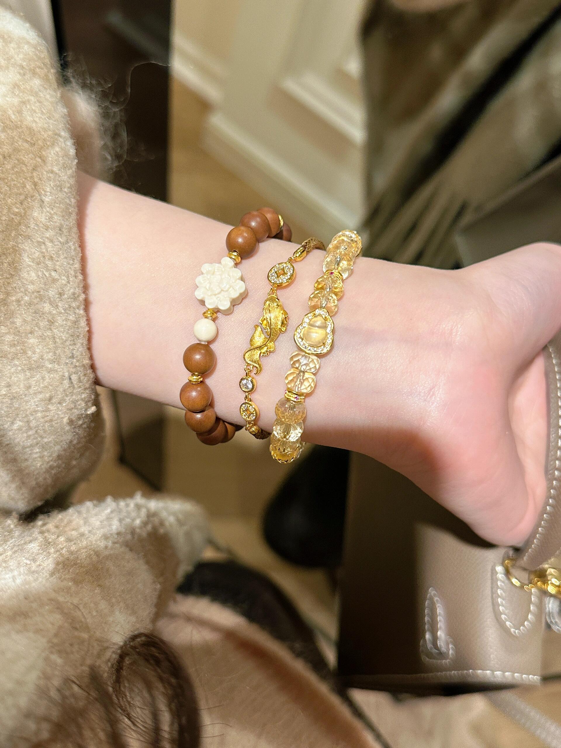 New Chinese Style Koi Brown Rope Woven Bracelet Fashion Jewelry