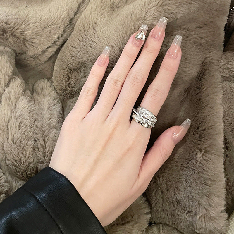 Gold-plated Zircon Adjustable Size Wrap Ring