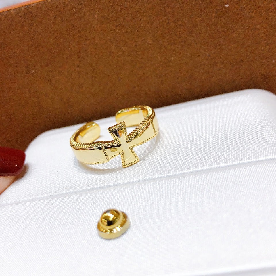 Real Gold Plating + Fashionable Simple Open Ring