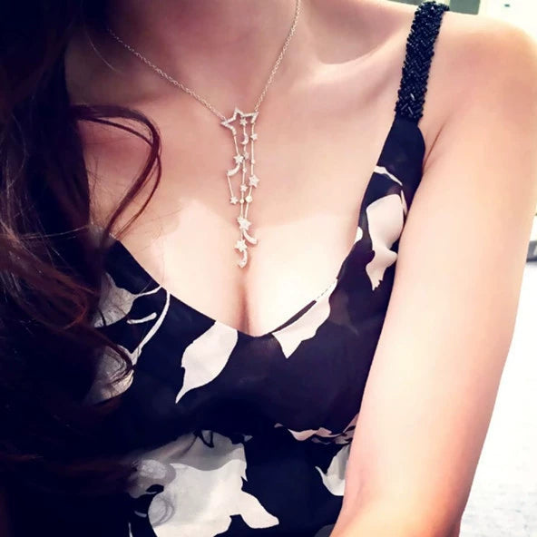 Comet tassel necklace light luxury high-end design sense niche collarbone chain 2024 new femininity neck chain jewelry