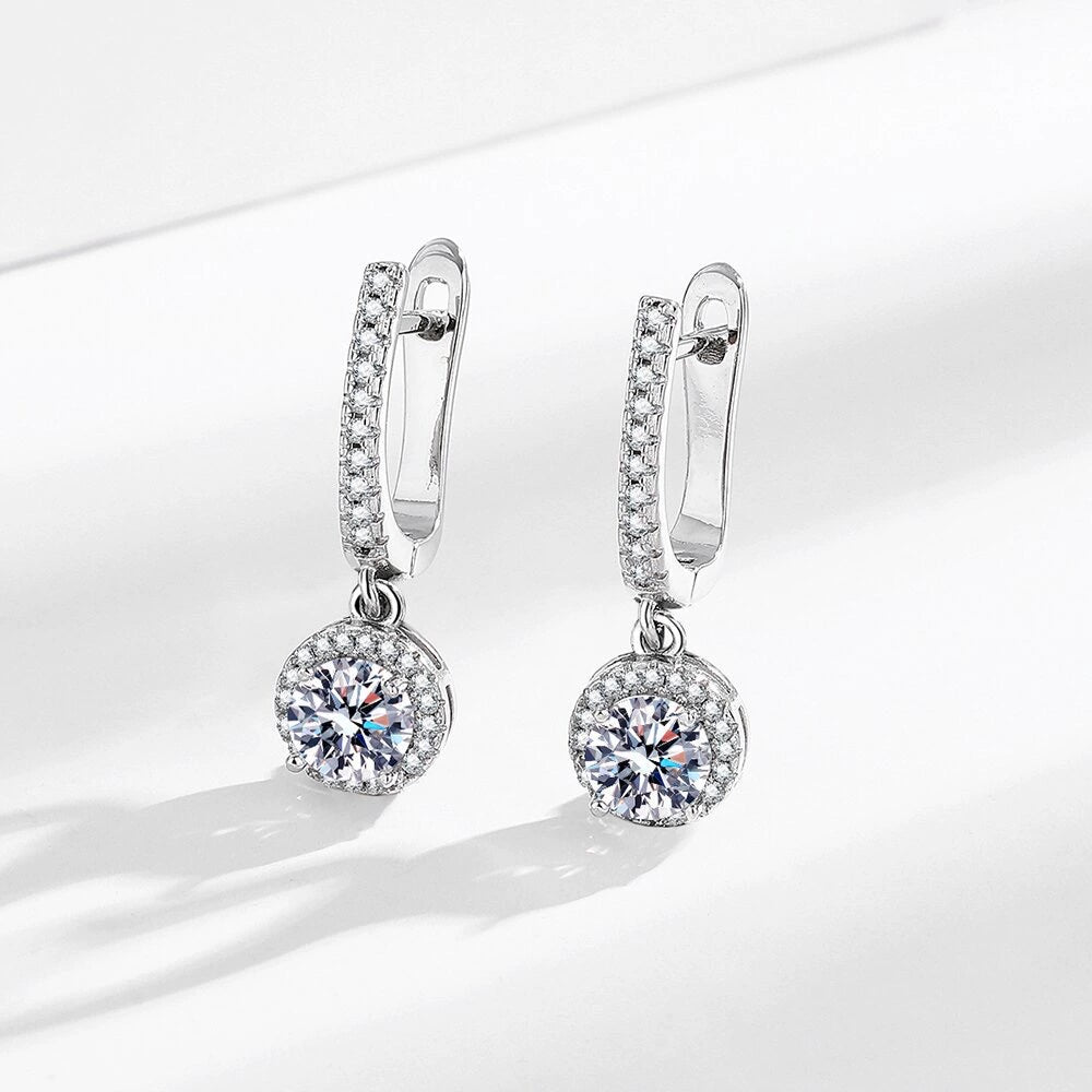 925 silver moissanite earrings women's niche fashion design sense anti-allergic simulation diamond cold wind temperament earrings