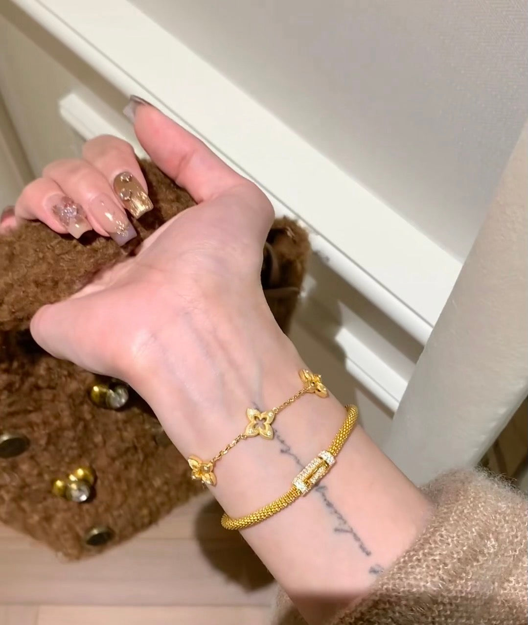 Real Gold Plating + Diamond Bracelet