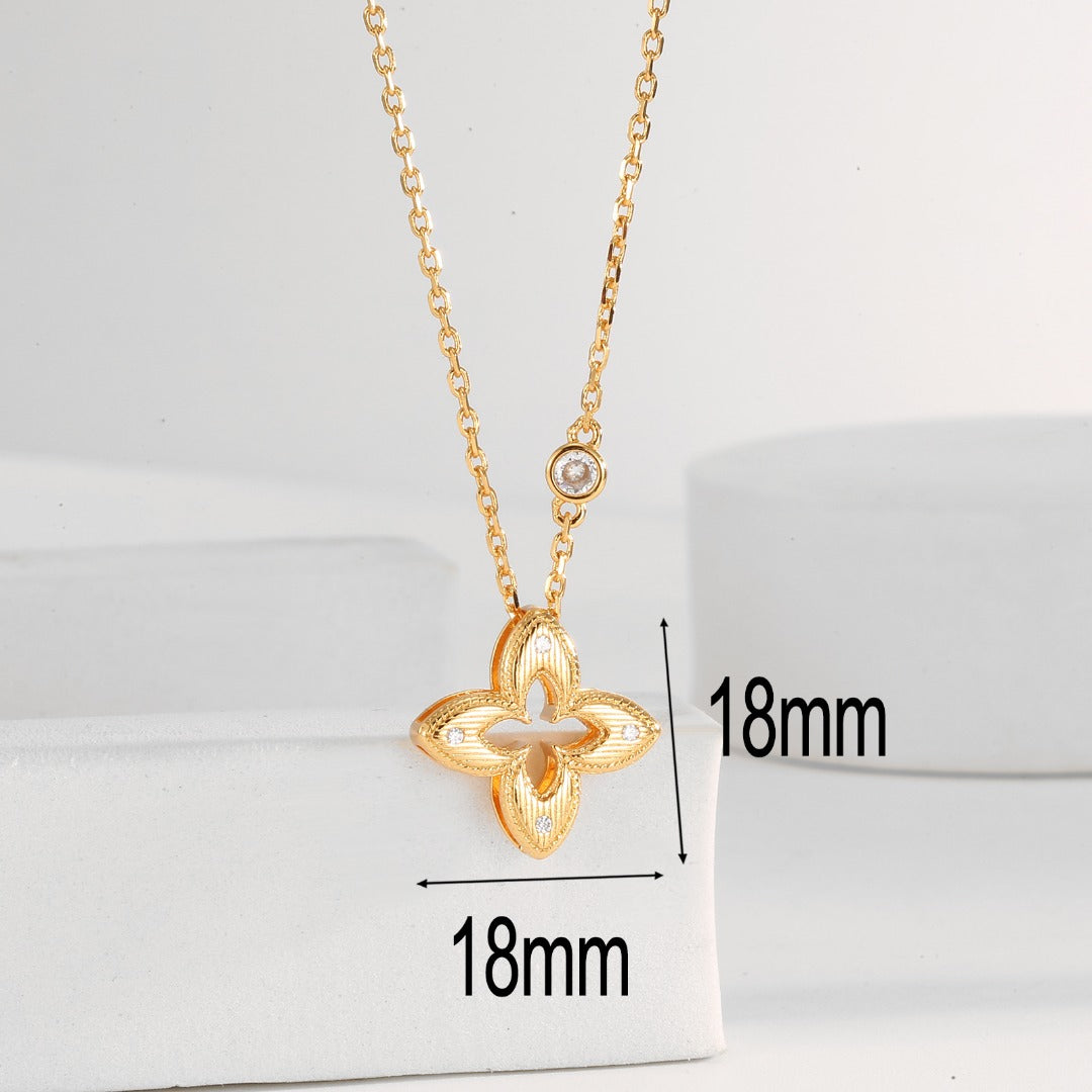 Real Gold Plating + Four-leaf Clover Necklace