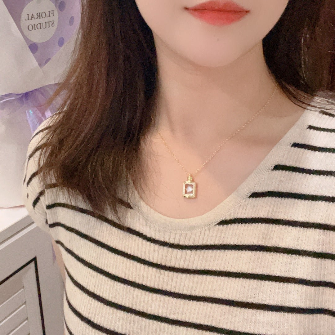 Green Copper Gold Plating + Fashion Perfume Necklace