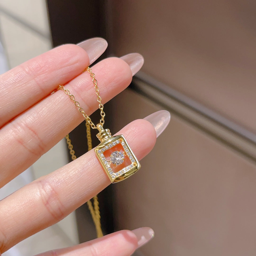 Green Copper Gold Plating + Fashion Perfume Necklace