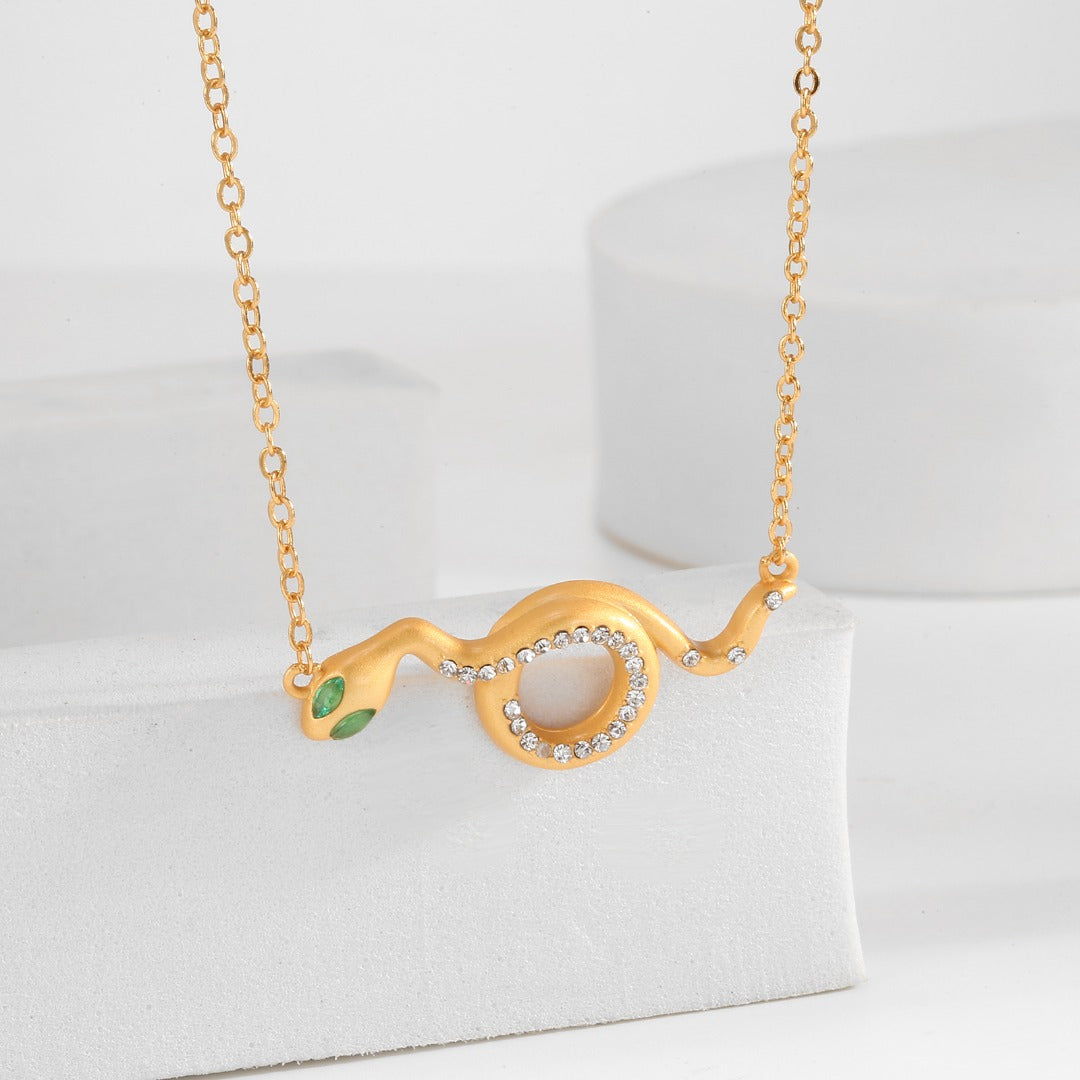 Real Gold Plating + Snake Necklace