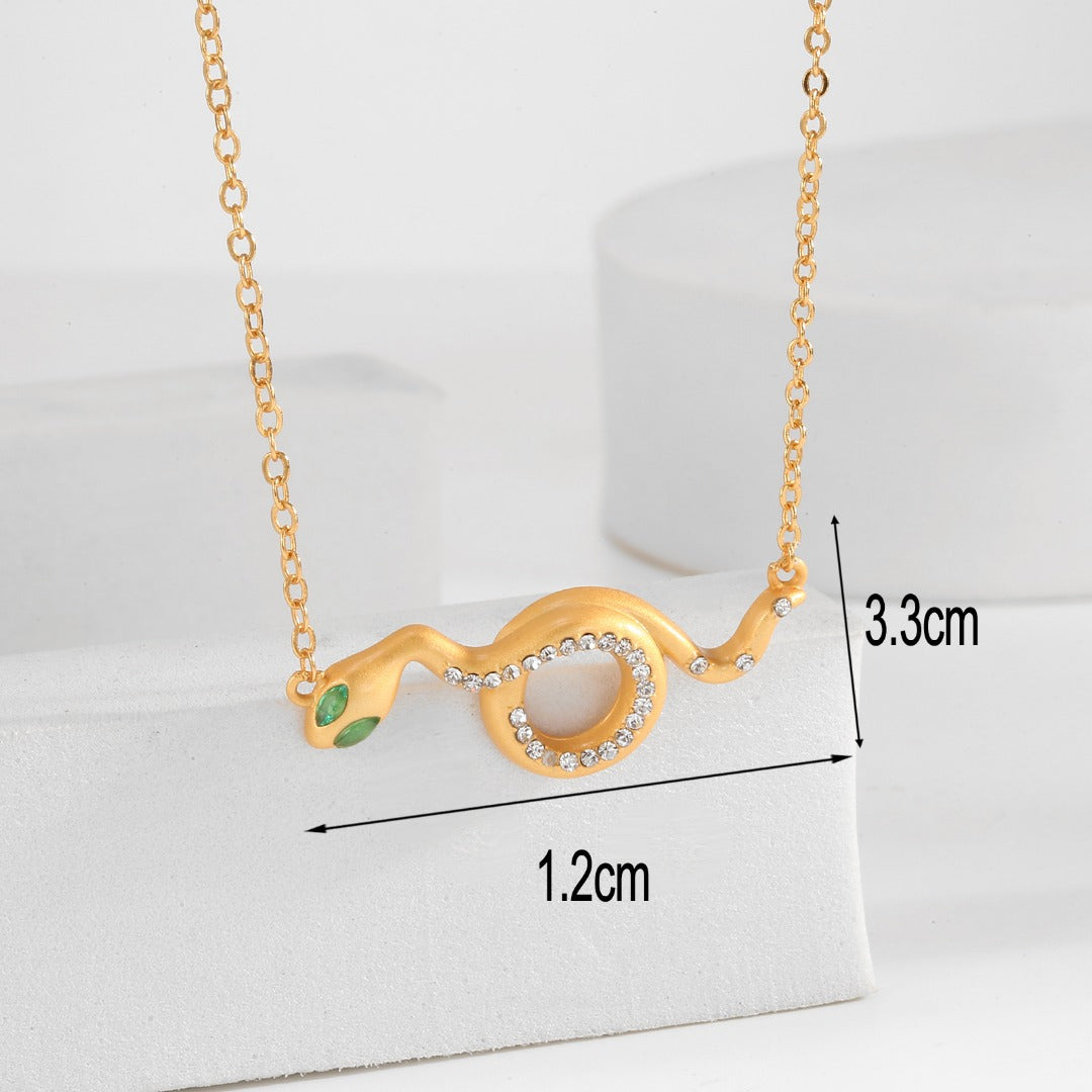 Real Gold Plating + Snake Necklace