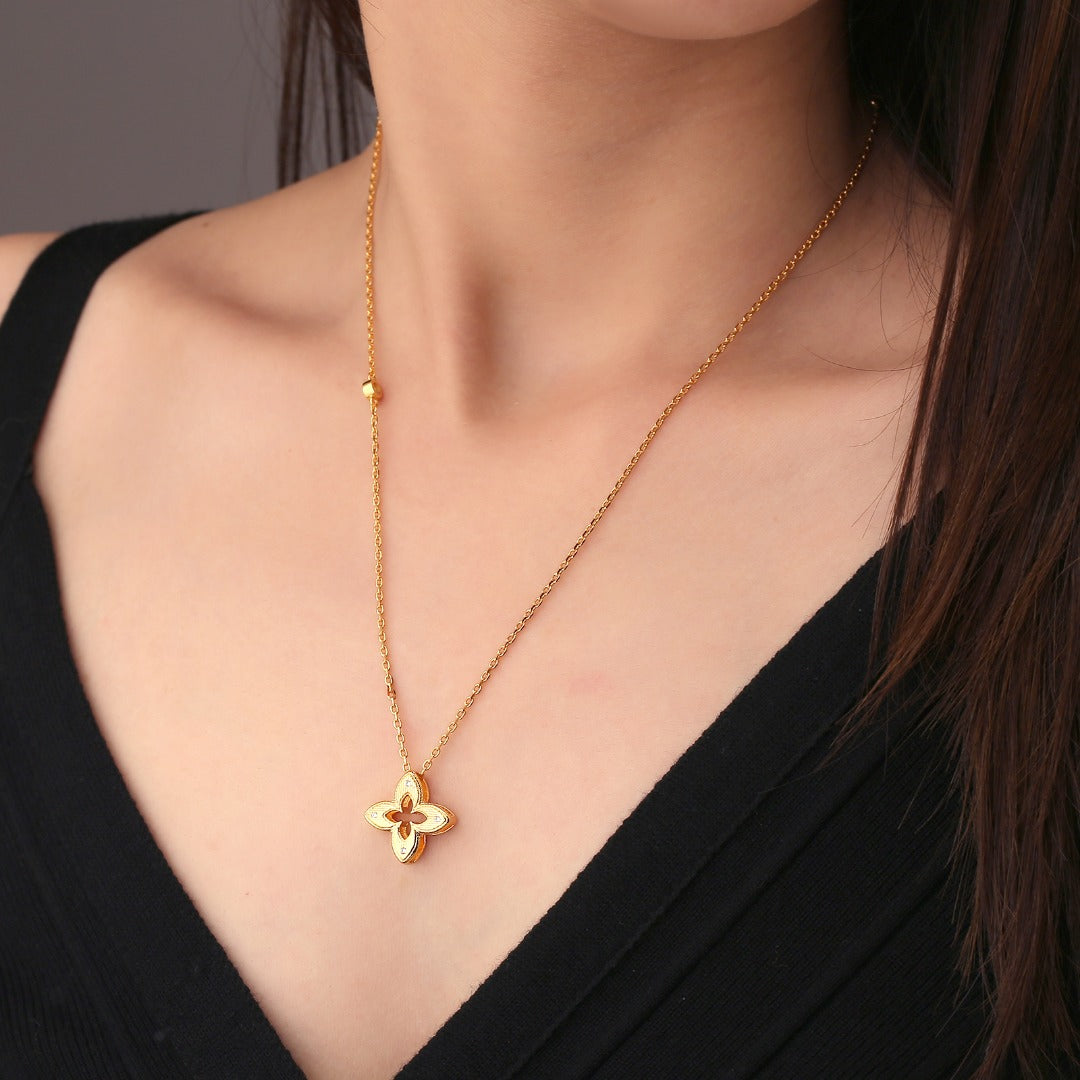 Real Gold Plating + Four-leaf Clover Necklace