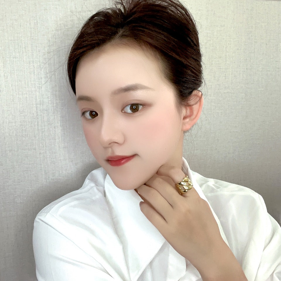 Real Gold Plating + Fashionable Simple Open Ring