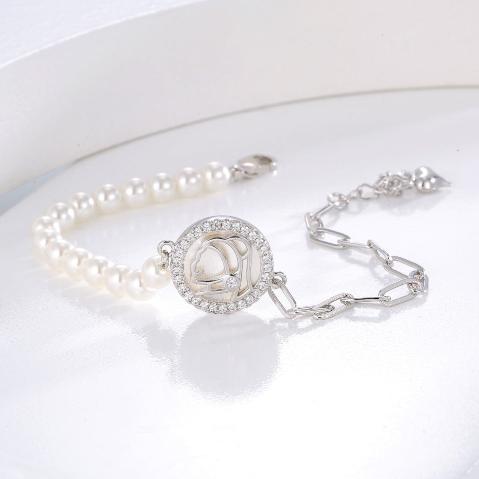 Environmental-Friendly Copper Real Gold Plating + Big Brand Style Pearl Bracelet