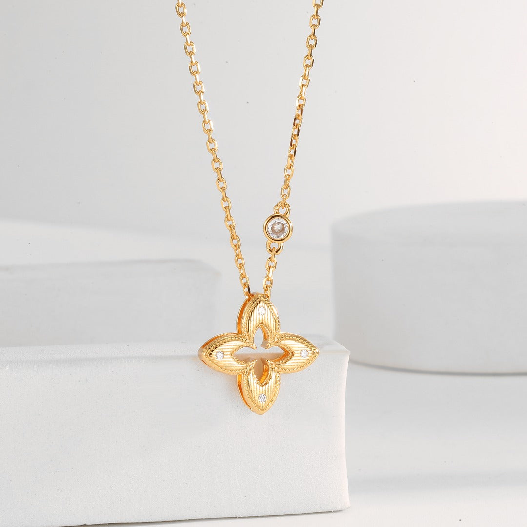 Real Gold Plating + Four-leaf Clover Necklace