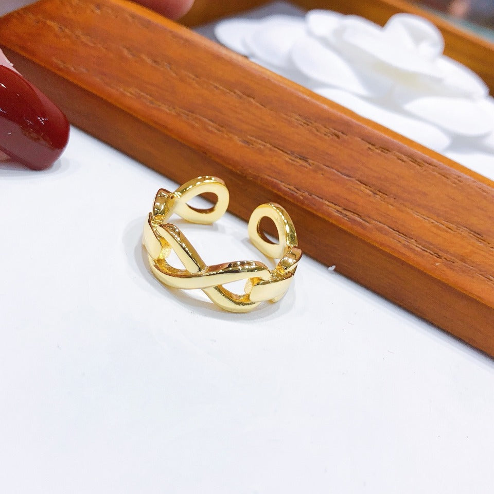Environmental-Friendly Copper Real Gold Plating + Fashionable Simple Ring