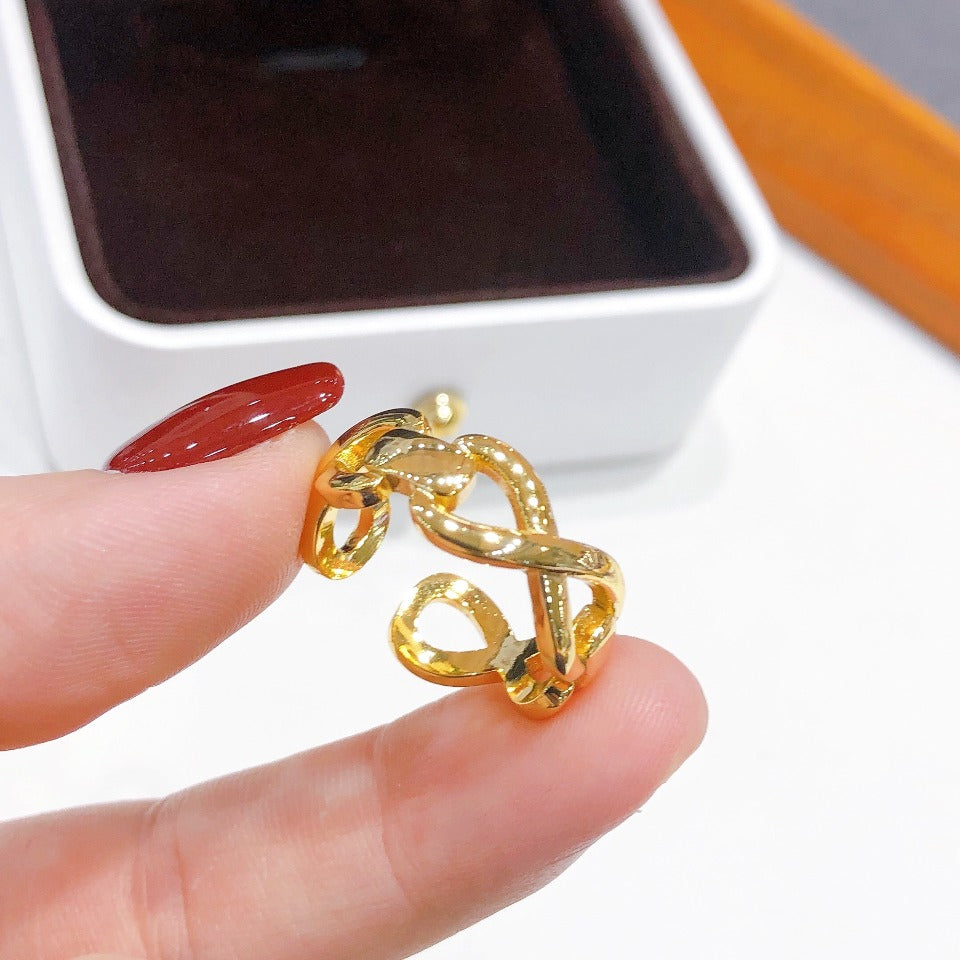 Environmental-Friendly Copper Real Gold Plating + Fashionable Simple Ring