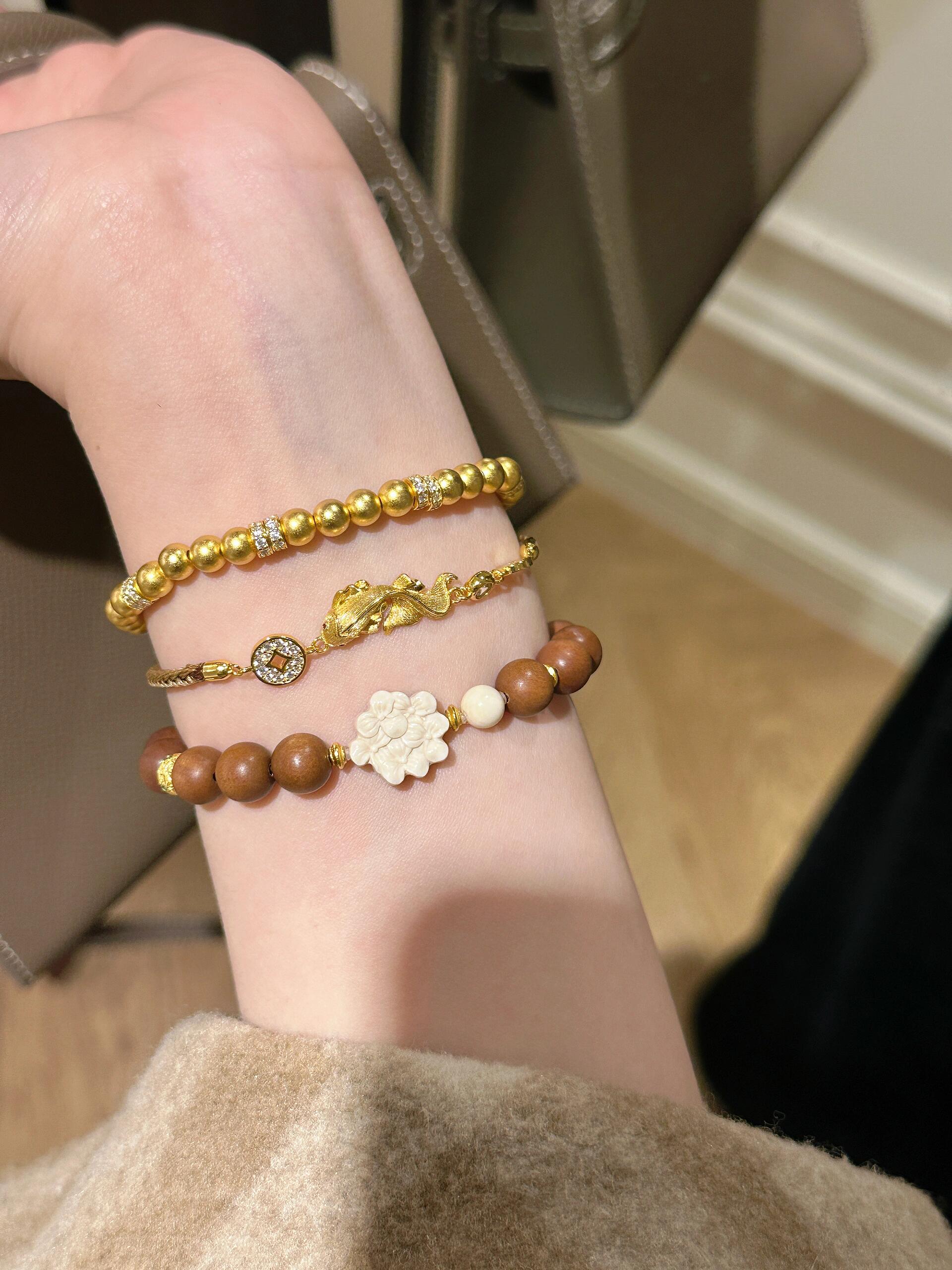 New Chinese Style Koi Brown Rope Woven Bracelet Fashion Jewelry